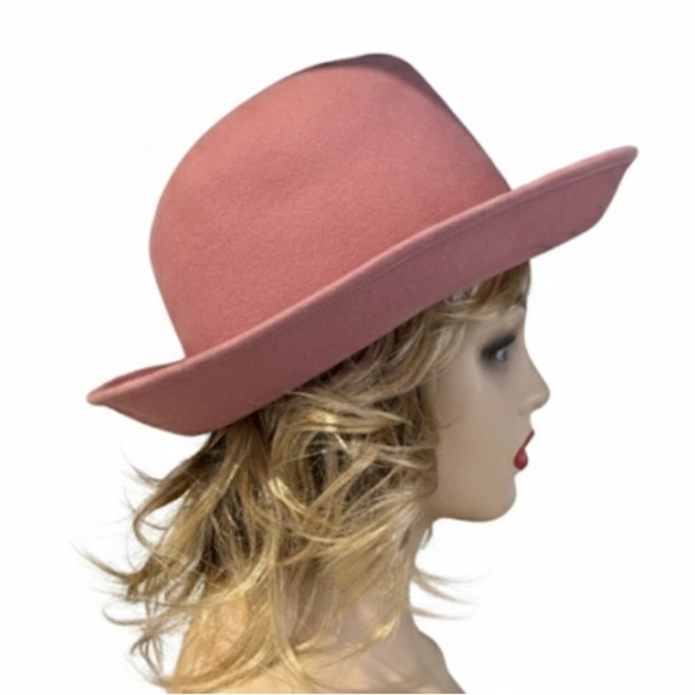 Vintage Bollman Dusty Rose Wool Felt Fedora/Floppy Hat 60’s - 70’s Chapeau Rose